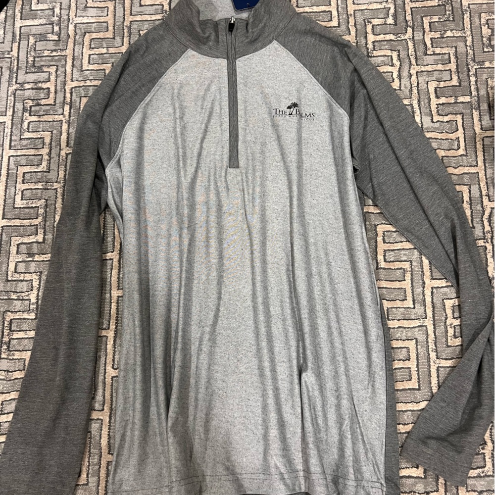 Grey two tone quarter zip